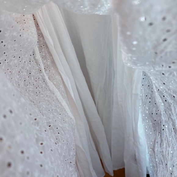 Ralph Lauren White Eyelet Sundress Sz 12 Sweetheart Neckline Wide Straps A-Line - Picture 8 of 11